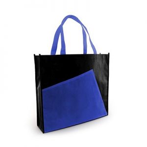 2 Tone Recycle Non-Woven Bag With Pocket (Ready Made) - Image 3