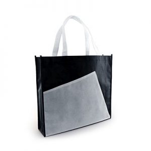 2 Tone Recycle Non-Woven Bag With Pocket (Ready Made) - Image 4